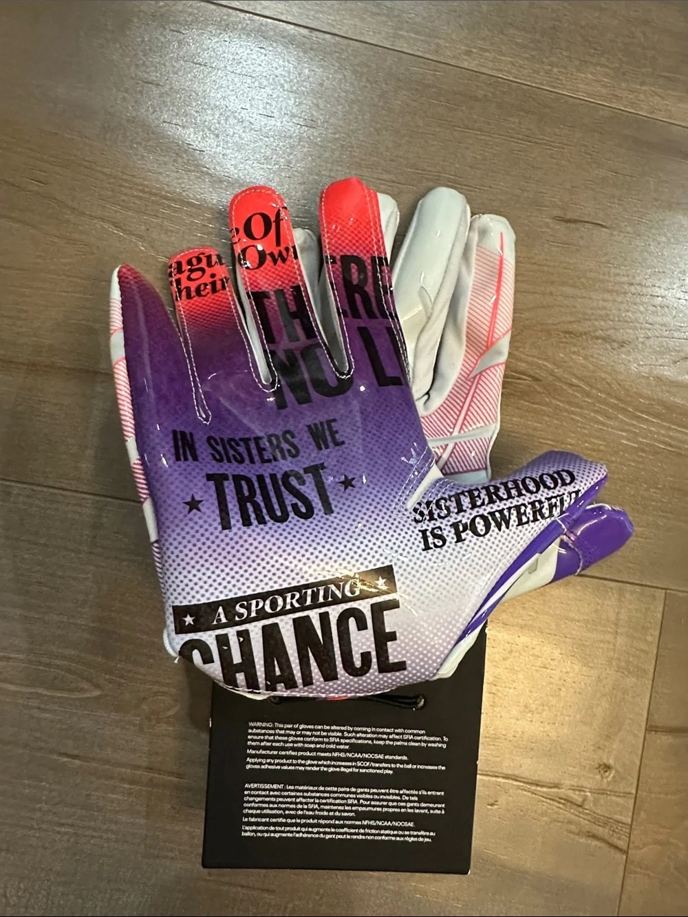 Under Armour Women’s F9 White & Purple Football Gloves